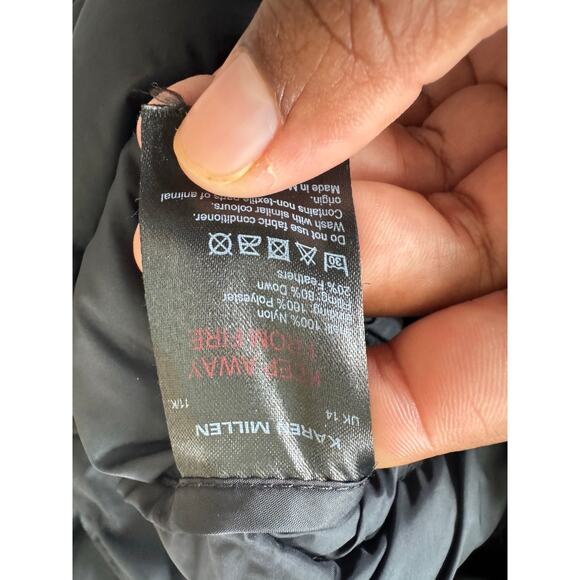 Karen Millen Black Down Puffer Coat Hooded Longline Jacket Women’s US 10 UK 14 - Picture 3 of 9